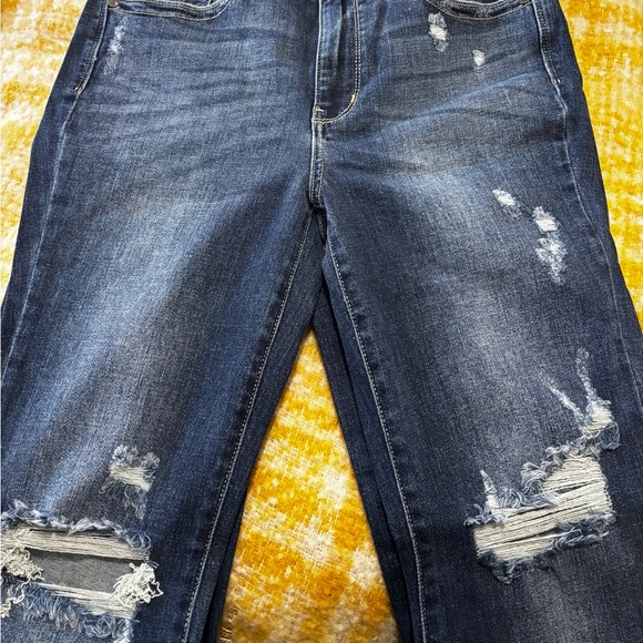 LIMITED TIME ONLY Judy Blue Full Size Mid Rise Hand Sand & Destroy Bootcut Jeans - Picture 11 of 16